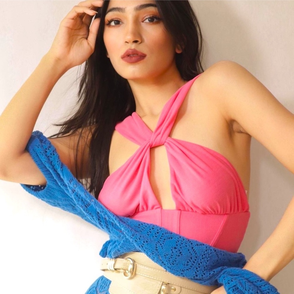 ZARA pink Ruched style corset top - Picture 2 of 6
